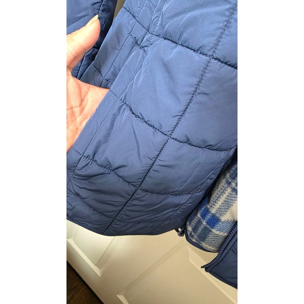 Voyager Men's XXL Blue Quilted Full-Zip Jacket Plaid Fleece Lining Lightweight - Picture 5 of 8